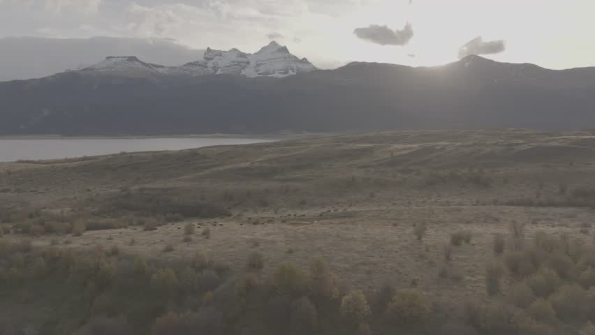 Aerial shots of El Chaltén, Santa Cruz, Argentina