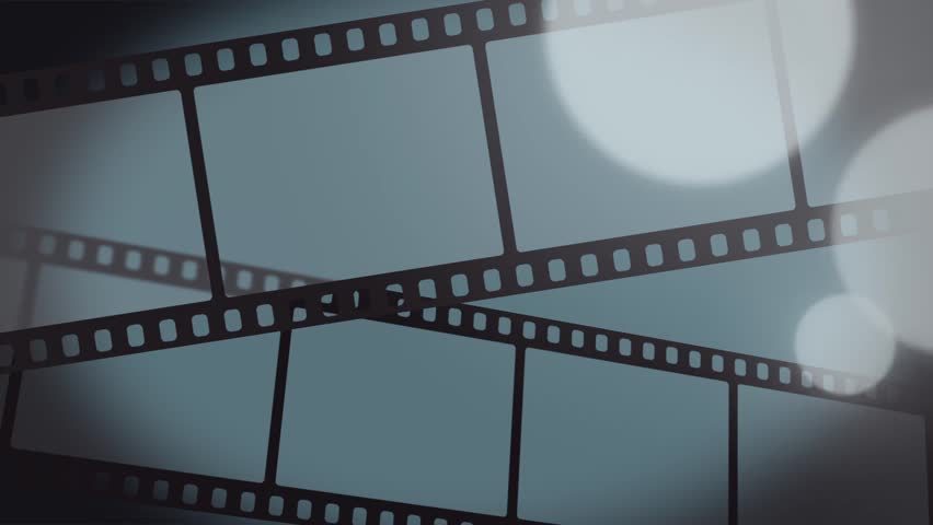 A background comprised of moving film strips