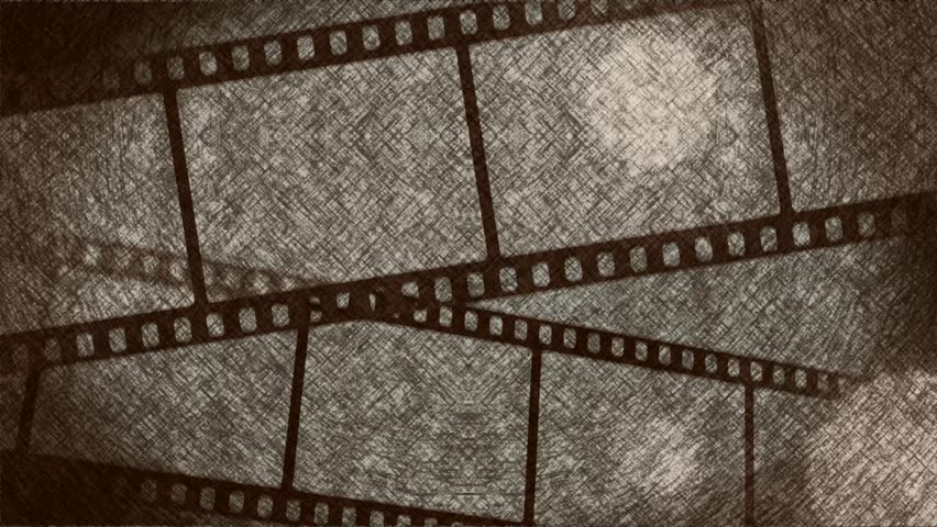 A background comprised of moving film strips