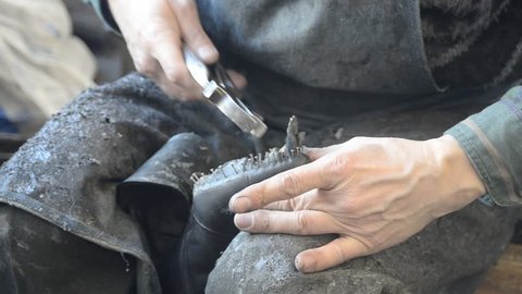 cobbler repairs shoes
