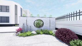 Backyard Design - 3D Render - Panoramic View