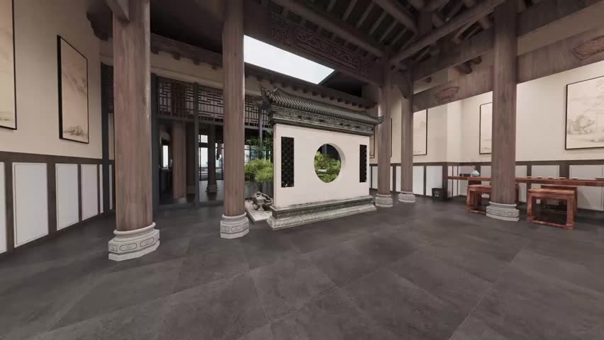 Lounge Hall - 3D Render - Panoramic View