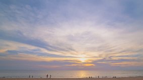 Time lapse stunning sweet sky at Karon beach Phuket.
Imagine a fantasy colorful clouds changing in sky.
Gradient color. Sky texture background.