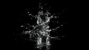 Closeup Slow motion Water splash from back side for product isolate on black background. 3D animation.	
 - Powered by Shutterstock - Get 15% off with code: PIKWIZARD15