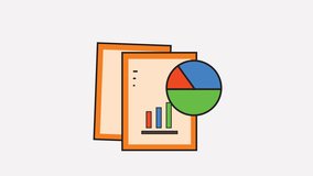 Animated of Piece of paper with a pie chart. Business report, financial analysis, data visualization, presentation, infographic design, market research, statistics concept. - Powered by Shutterstock - Get 15% off with code: PIKWIZARD15