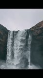 animated video of a natural panorama of a waterfall