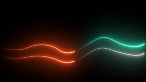 abstract technology background with neon energy flowing. Seamless loop