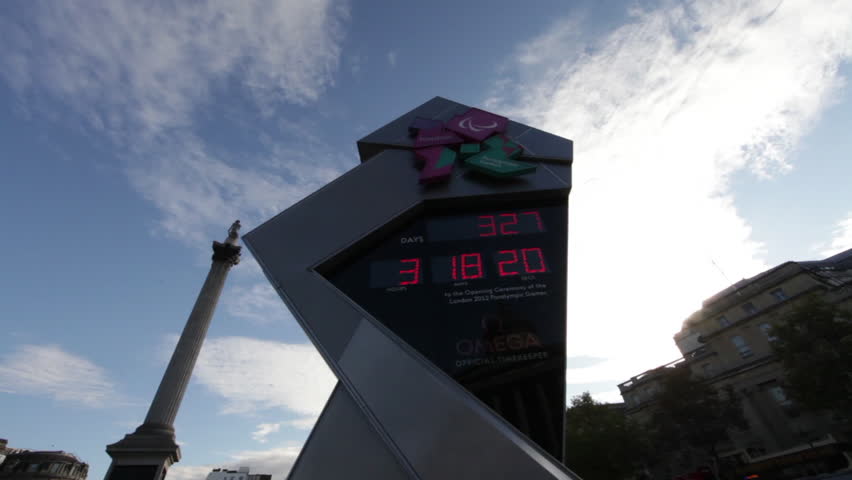 LONDON - OCTOBER 7, 2011: An Olympic countdown sign at Trafalgar Square 