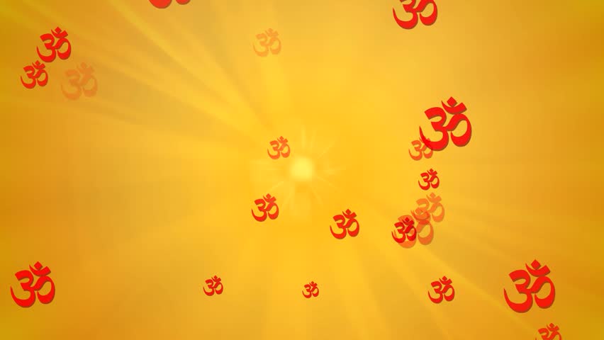 OM symbol devotional background video , Hindu religious background