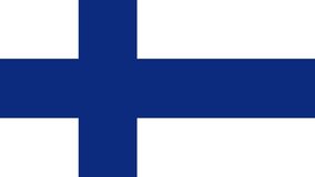 Animation of Finland flag waving in the wind. Background with flag of Finland for Finland independence day. Video for graphic editing, 4k animation