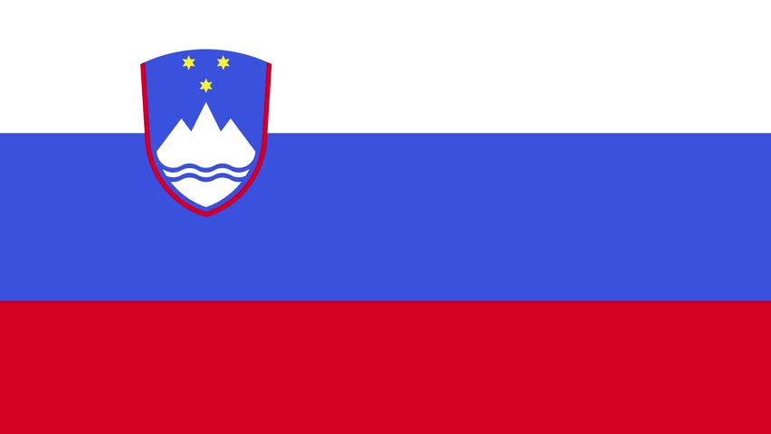 Animation of Slovenia flag waving in the wind. Background with flag of Slovenia for Slovenia independence day. Video for graphic editing, 4k animation