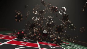 Luxury gold poker chips and dices are falling on table in slow motion - Powered by Shutterstock - Get 15% off with code: PIKWIZARD15