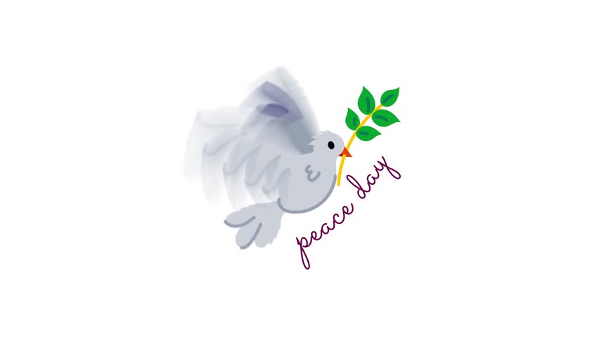 Trendy flat sticker animation of peace day 