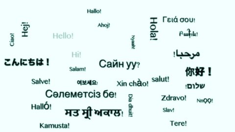 Hello in Multiple Languages Word Cloud Animation