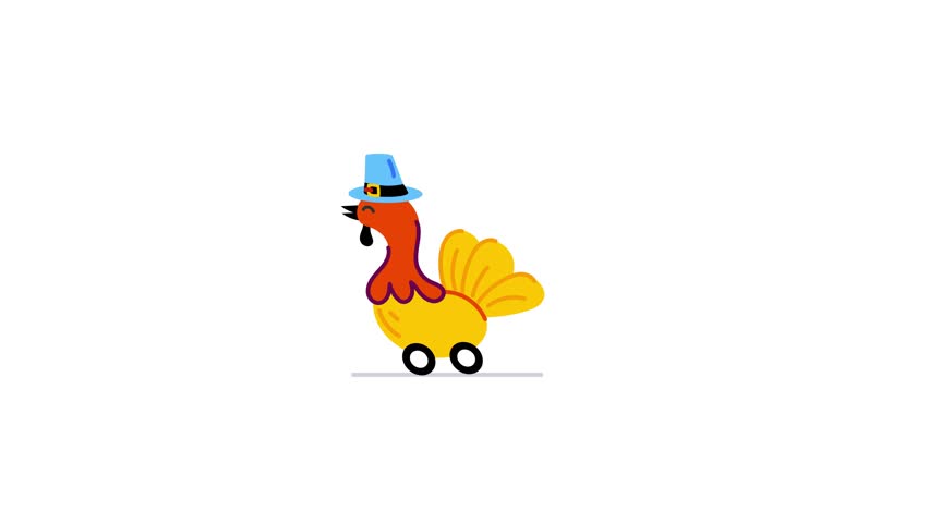 Premium flat animated sticker of thanksgiving parade day 