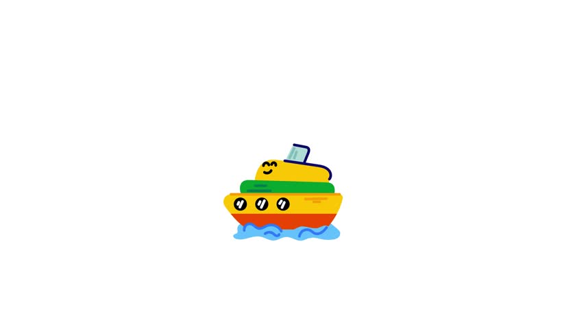 Here’s a flat animated sticker of water taxi 