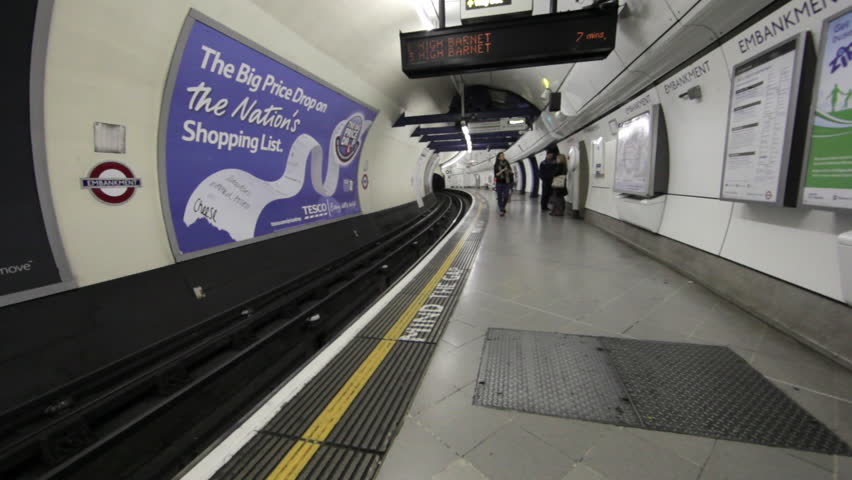 LONDON - OCTOBER 9, 2011: Underground train station in London