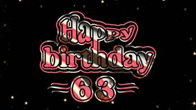 Happy Birth Day Organized, 63 Years Celebration , effect Color Pure logo Videos