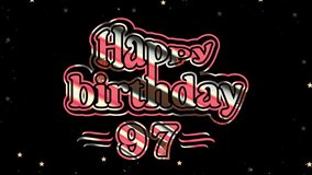 Happy Birth Day Organized, 97 Years Celebration , effect Color Pure logo Videos