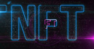 NFT non-fungible token crypto artwork investment symbol abstract digital concept. Cyber technology and computer background line contour seamless and looped animation. - Powered by Shutterstock - Get 15% off with code: PIKWIZARD15