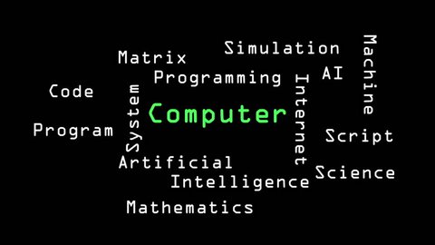 Computer Word Cloud Animation
