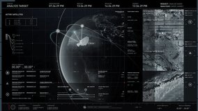 Computer User Interface. Checking the New Data Received from Active Military Satellites Orbiting Around the Planet. Analyzing the Country of Niger with Main Point in Niamey. Looking at the Terrain. - Powered by Shutterstock - Get 15% off with code: PIKWIZARD15