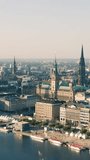 Cityscape of Hamburg. Vertical video
