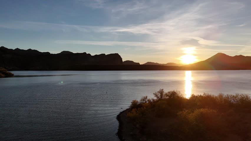 Saguaro lake Arizona drone aerial