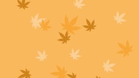 Cannabis Leaves Falling in Orange Background Video