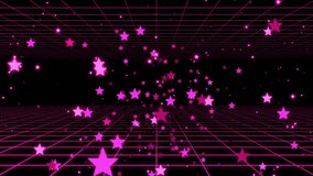 Purple stars in black background Video