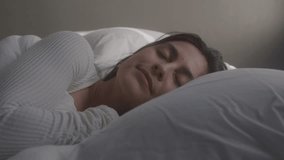 Woman resting feeling exhausted, stock video