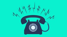 Telephone Ringing Green screen animation. Vintage retro Telephone Handset wired rotary dial comics pop art thunder bolt. Incoming call on classic old rotary telephone. - Powered by Shutterstock - Get 15% off with code: PIKWIZARD15