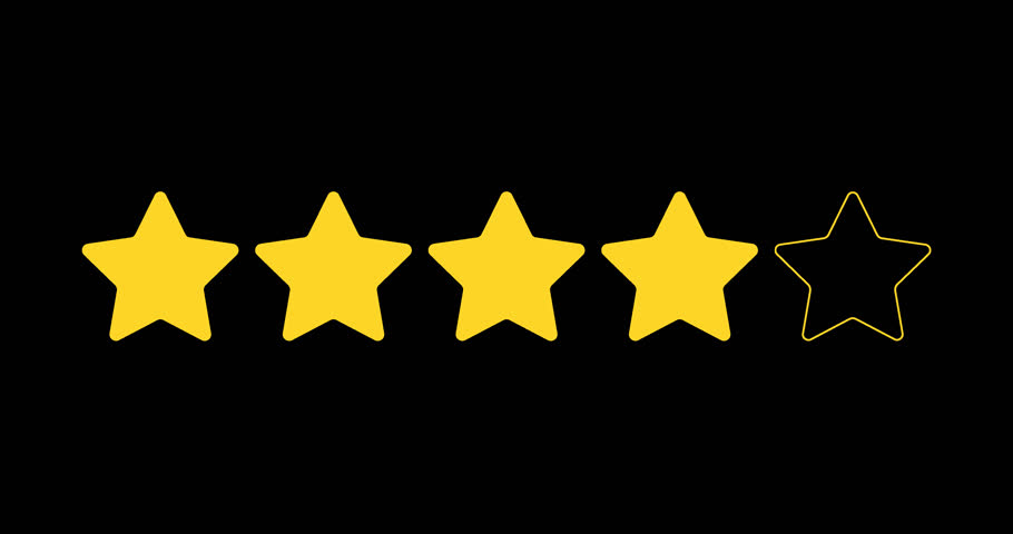 five stars review testimonial with a half star increase.