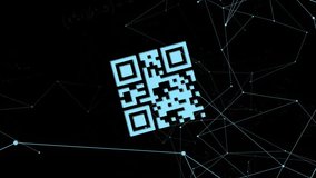 Animation of network of connections over mathematical equations with qr code on black background. Global connections, communication and digital interface concept digitally generated video. - Powered by Shutterstock - Get 15% off with code: PIKWIZARD15