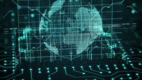 World map and earth sphere on CPU integrated circuit board. 3D render abstract background. Blockchain web 3.0 defi and crypto currency NFT concept. Bitcoin mining and cryptocurrency wallet - Powered by Shutterstock - Get 15% off with code: PIKWIZARD15