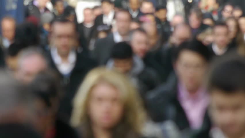 NEW YORK - CIRCA FEBRUARY 2013: Anonymous Crowd of people walking during morning commute | Shutterstock HD Video #3469742