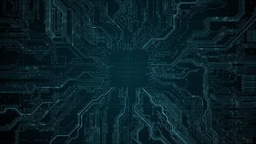 Animated circuit board. Digital technology background. Central computer processor CPU concept. Motherboard digital chip. PCB with free copy space for text or logo. Development 3D abstract backdrop - Powered by Shutterstock - Get 15% off with code: PIKWIZARD15