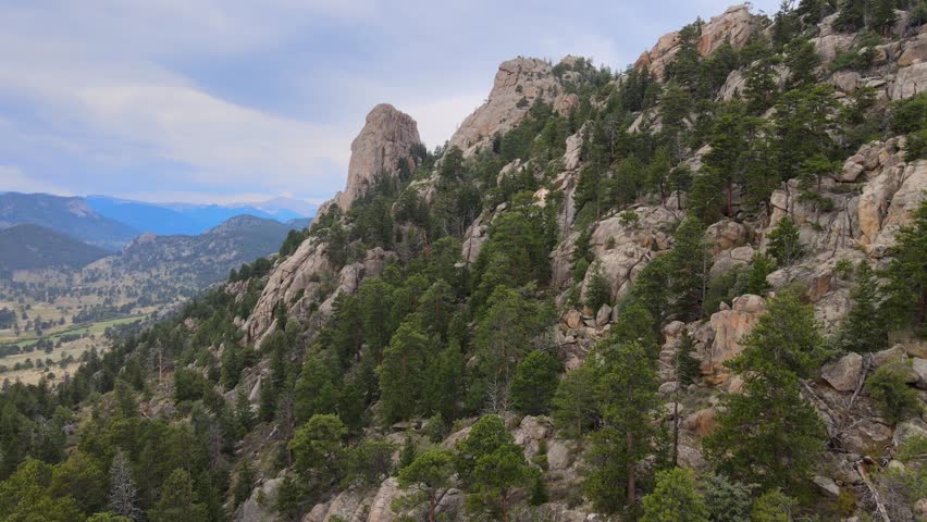 Landscape of the Rocky Mountain National Park under amazing blue sky