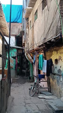 Dharavi slum area in the city of Mumbai in western India
