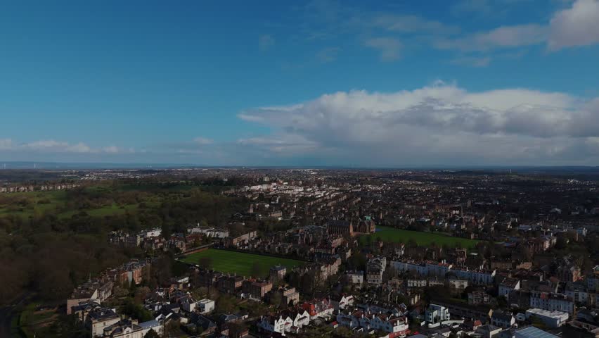 a sky shot of Bristol, a 360 shot including the suspension bridge. 