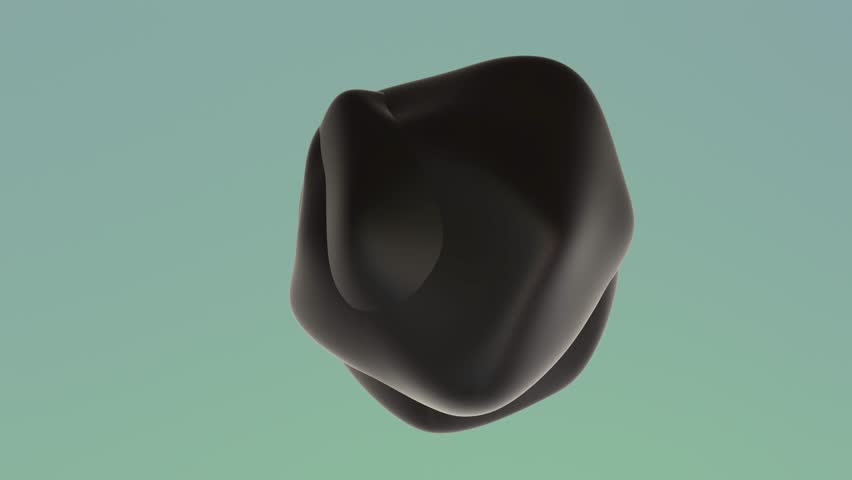 Abstract dark fluid background in loop animation as a multiverse sphere floating in the space. Dark matter floating in abstract gradient bakcground with pastel colors. Fluid 3D spheres morphing loop