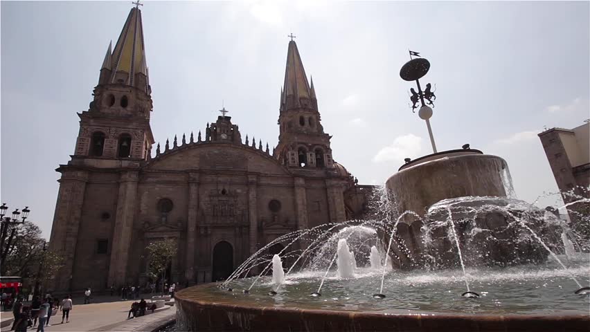 beautiful view of the cathedral of Guadalajara, Jalisco, Mexico