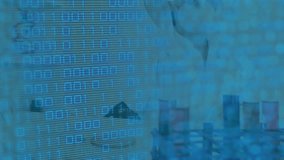 Animation of binary coding data processing over male scientist in laboratory. Global science, connections, computing and data processing concept digitally generated video. - Powered by Shutterstock - Get 15% off with code: PIKWIZARD15