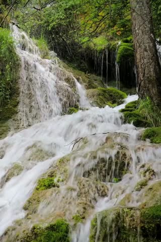 A beautiful natural waterfall in forest 