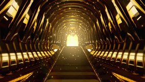 4k loop animation of golden tunnel for award videos - Powered by Shutterstock - Get 15% off with code: PIKWIZARD15