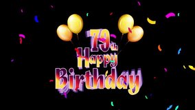 Happy Birthday 79th Celebration Colorful Fireworks Logo Design Videos