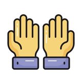 Praying hands vector design in trendy style, easy to use icon