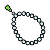 A chain of holy beads for worship concept of tasbih, holy rosary icon