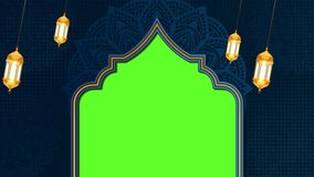4k Animated Islamic Background with Rotating mandala arabic patterns Mandala, arabic pattern and Lantern. Suitable for Muslim Religion Holiday Event. ramadan background, eid al fitri