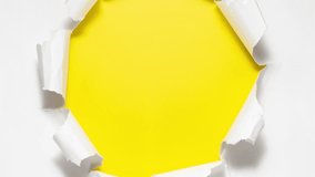 Paper sheets tearing from the center opening the screen transition. Stop motion animation. - Powered by Shutterstock - Get 15% off with code: PIKWIZARD15
